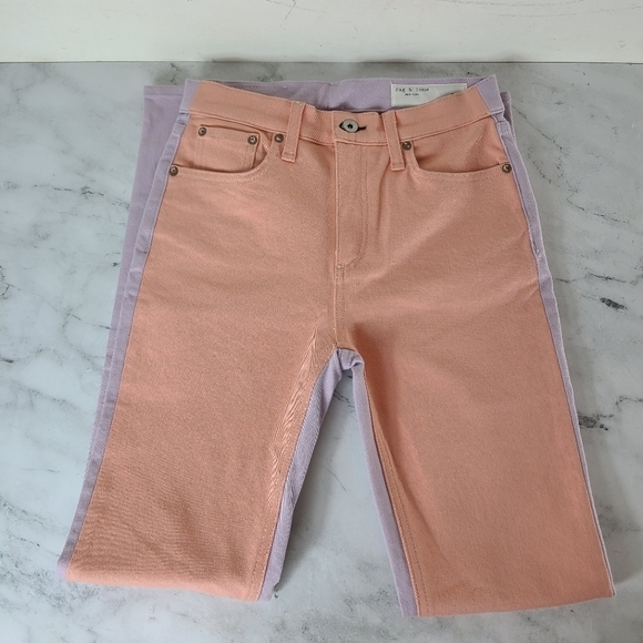 Rag & Bone High Rise Peach Lilac Skinny Jeans 25 NWT - Picture 5 of 9